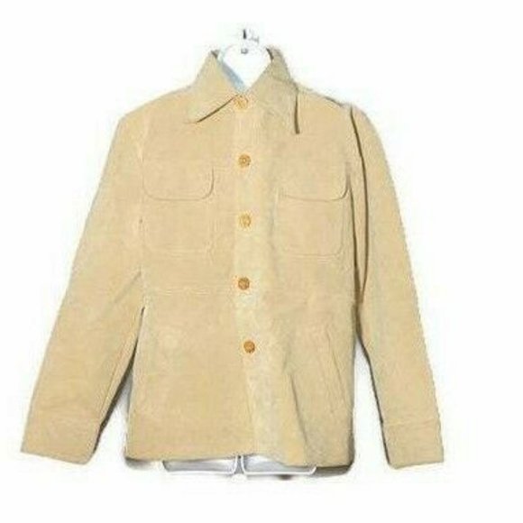 Vintage Pacific Trail Coat PVC Suede Wood Large